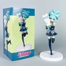 21cm Anime Virtual Idol Singer Hatsune Miku Hug Cinnamon Roll 2D PVC Action Figure Modelo Feminino Decoração de Mesa Bon