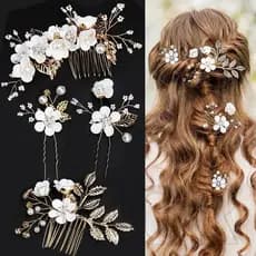 Ferramentas de estilo - Grampo de cabelo de pérola falsa - Acessórios de cabelo de dama de honra - Retro elegante - Conj