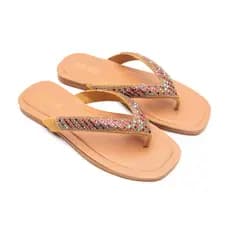 Chinelo Rasteira Feminino com Pedrarias Coloridas – Conforto e Elegância Casual