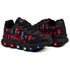 Tênis Infantil Menino Homem Aranha Casual Com Led Super Confortável Lançamento