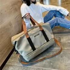 Bolsa De Viagem Impermeável De Grande Capacidade De Camada Dupla Leve E Com Zíper De Duffel De Ioga Ao Ar Livre