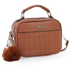 Bolsa Feminina Transversal  Elisangela Tiracolo com Alça de Ombro Alça Regulável Courino