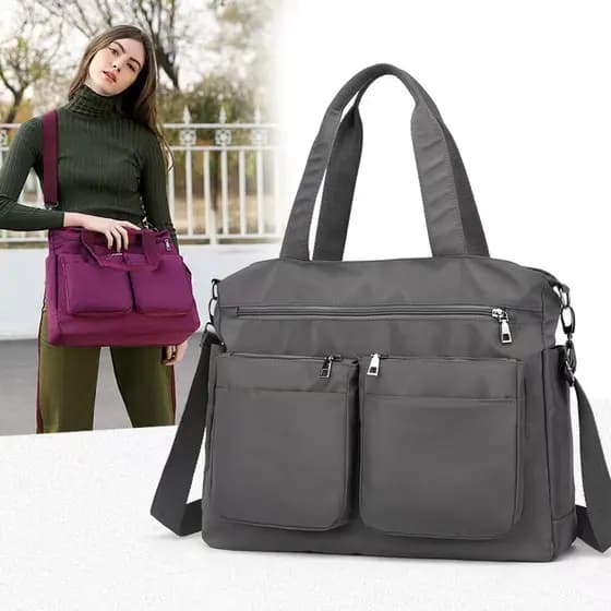 Bolsa Feminina De Nylon De Ombro Casual Lona Mensageiro Tecido Grande Capacidade para Sacolas Transversal