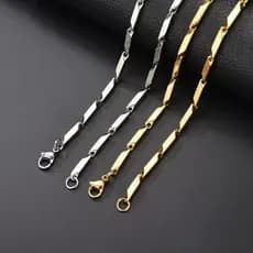 Corrente Masculina fininha 60cm Aço Inox Prata Dourado De 2.5mm polida brilhante não escurece não enferruja