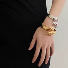 Pulseira simples de gota d'água dourada/prateada com brilho, joias femininas e acessórios para baile
