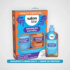 Kit Shampoo e Creme Multifuncional + Creme de Pentear Definição Natural Salon Line®