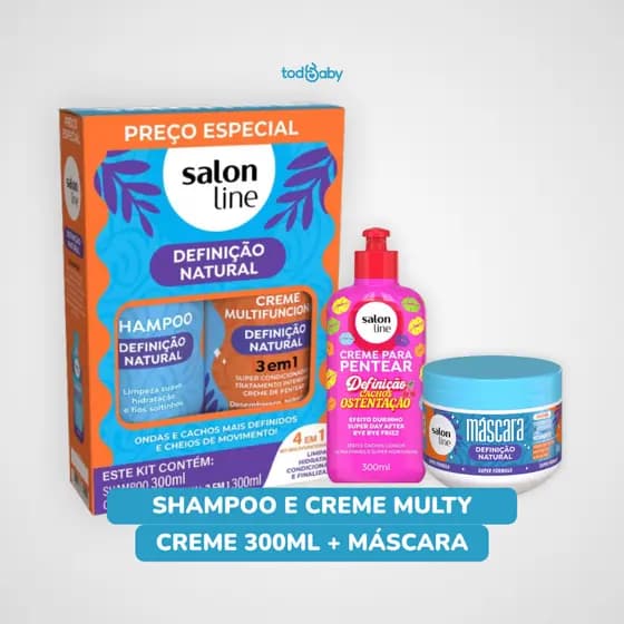 Kit Salon Line® + Shampoo e Creme Multy + Máscara de Tratamento + Creme de Pentear Ostentação