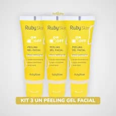 Kit 3 Peeling Gel Facial Ruby Rose® Esfoliante Limpeza Profunda Remove Impurezas