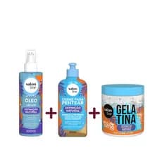 Creme de Pentear 300ml + Gelatina 550g + Óleo Sérum Kit Linha Definição Natural Salon Line®