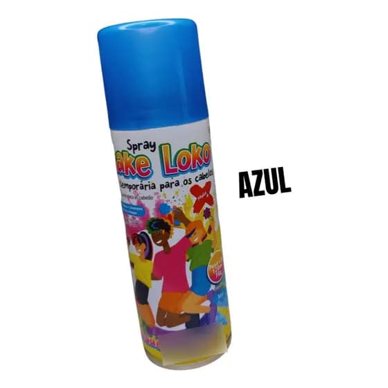 SPRAY TINTA DE CABELO TEMPORÁRIA LOKO - LATA 120ML - AZUL  CAIXA COM 12 UNIDADES