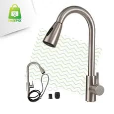 Torneira Gourmet Monocomando Extensível Escovada Moderna Decoração Profissional