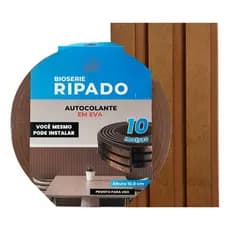 Ripado Linear Eva Autocolante Madeira Amadeirado 10m Amadeirado Decoração Moderno