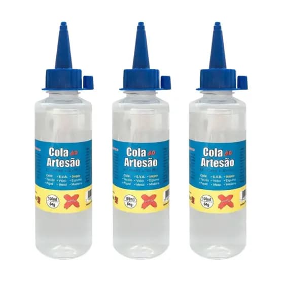 Cola Do Artesão Silicone 100ml Kit Com 3 Unidade Profissional