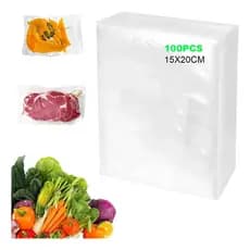 Saco de ranhura a vácuo 100 Bolsas Para Sellado Al Vacio De Alimentos Dois tamanhos 15*20cm e 20*30cm