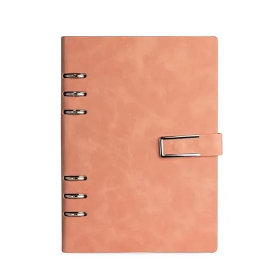 Caderno Fichário A5 Rosa Elegante 119 Folhas Pautadas