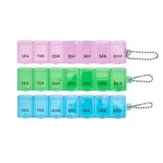 Kit Com 3 Porta Comprimidos Semanal Plástico