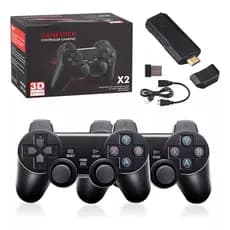 Console Game Stick 3D com 2 Controles – Gamepads Sem Fio