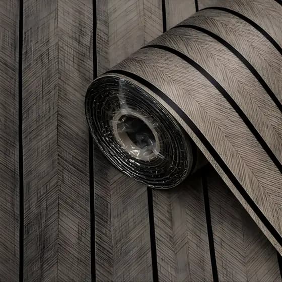 Papel de Parede Ripado Amadeirado Realista 240x60cm Novo Moderno