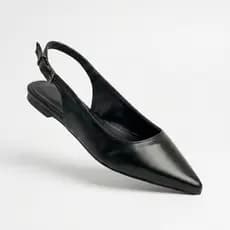 Sapatilha Slingback Feminina Clássica Bico Fino Confortável com Fivela Elegante Premium