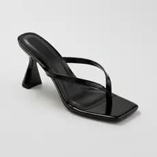 Sandália Feminina Salto Médio Geométrico Taça Minimalista Elegante Confortável