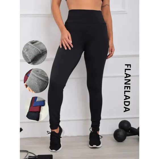 Calça Legging Flanelada Forrada Fitness Academia Calça para Treinar