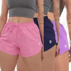 Shorts Tactel Femininos  Kit com 3 Ideais para Piscina, Praia e Dia a Dia