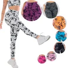 Calça Top ou Short  Ponta De Estoque Marmorizada Feminina Leg para GinasticAcademia