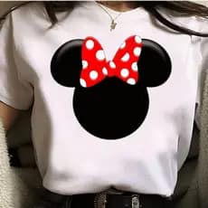 Kit Casal 2 Camiseta Camisa Blusa Filme Desenho Minie E Michey Mouse fofo