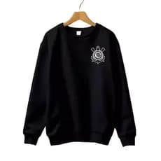 Moletom Blusa Careca Gola Redonda Masculina Timão Agasalho de Frio Corinthians