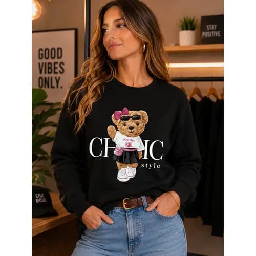 Moletom Blusa De Frio Urso Ursinho Fashion Style Inverno Frio Confortavel