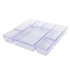 Kit Organizadores Multiuso para Maquiagem Gavetas Armários Geladeira Mesa Pote Acrílico Cristal