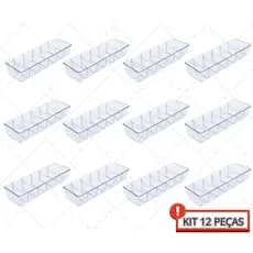 Kit Organizador Colmeia Acrílico Multiuso 6 Divisórias Maquiagem Gaveta Armário Geladeira Resistente