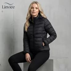 Jaqueta Casaco Bobojaco Puffer Capuz Removível Bolsos Internos Feminina