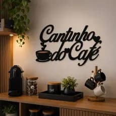 Cantinho Do Café  Frase Decorativa  Com Corações Elegantes Envio Imediato
