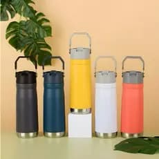 Garrafa Squeeze 650 ml Aço Inox Térmica com Canudo