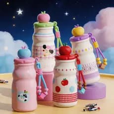 Copo Térmico Infantil 480ml Mini Portátil Mantém Quente e Frio Tampa Fofa MUITO BOM