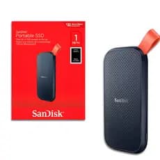 SSD Externo Portátil 1TB Interface USB 3.2 SanDisk SDSSDE30-1T00 Velocidade de Leitura Até 800MB/s Preto