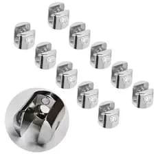 Conjunto de 10 Suportes Cromados para Prateleiras de Vidro 6mm - Montagem Completa