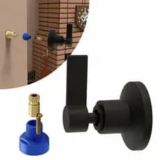 Kit Acabamento Para Registro de Chuveiro Misto Preto c/ Conversor Compatível com Docol e Deca