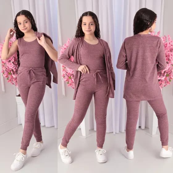 Conjunto Lancinha infantil 3 peças (6 ao 14 )tendência inverno
