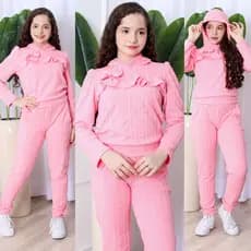 Conjunto Infantil Menina  Canelado com Babado e Capuz – Confortável e Estiloso