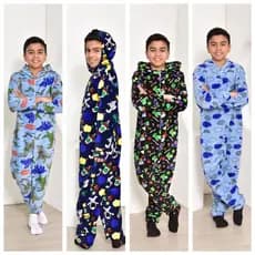 Pijama Macacão Infantil com Capuz – Estampas Divertidas, Quentinho e Confortável