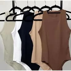 Body Bori Collant Feminino Nadador Com Forro Estilo Blogueira Suplex Premium Verão