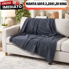 Manta Sofá 2,20 x 1,20 MT 100% Algodão Artesanal Decoração Elegante Premium Conforto Premium