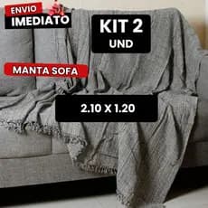 Kit Com 2 Manta De Sofá 2,10 x 1,20 MT 100% Algodão Artesanal Elegante Premium Conforto Qualidade