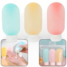 Kit 3 Frascos 60ml Com Recipientes Reutilizáveis e Laváveis de Plástico para Álcool,  Shampoo, Cremes, Sabonete