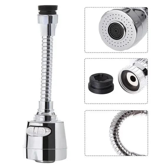 Bico Arejador de Torneira Antirrespingos/Filtro com Rotação 360° para Economia de Água