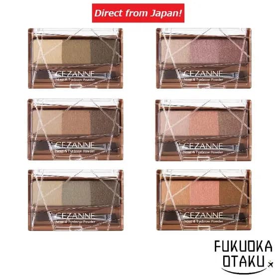 CEZANNE Pó para Nariz & Sobrancelha 6 Cores Longa Duração com Pincel Duplo Contorno Olhos【Direto do Japão】