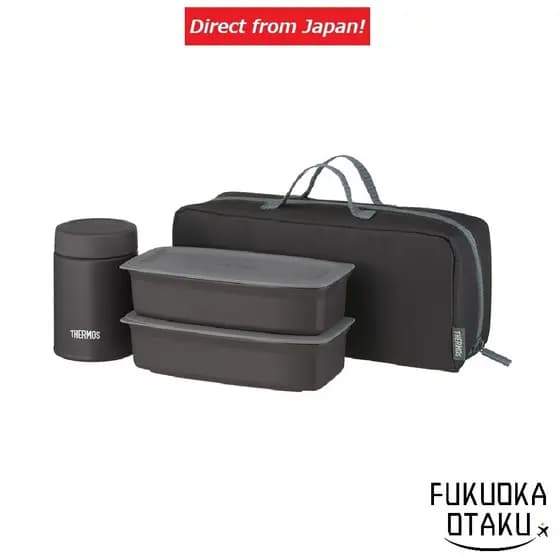 THERMOS Conjunto de Marmita Térmica a Vácuo JEH-1000 Black Gray Conserva Quente e Frio【Direto do Japão】