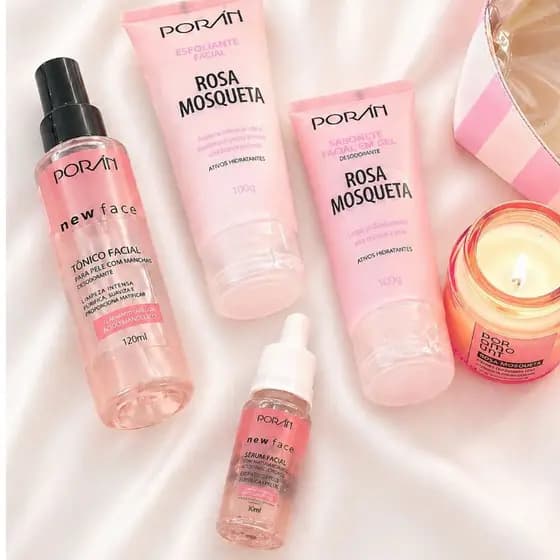 Kit Skin Care Meikê - Limpeza De Pele Porán - Serum, Tônico, Sabonete e Esfoliante Facial